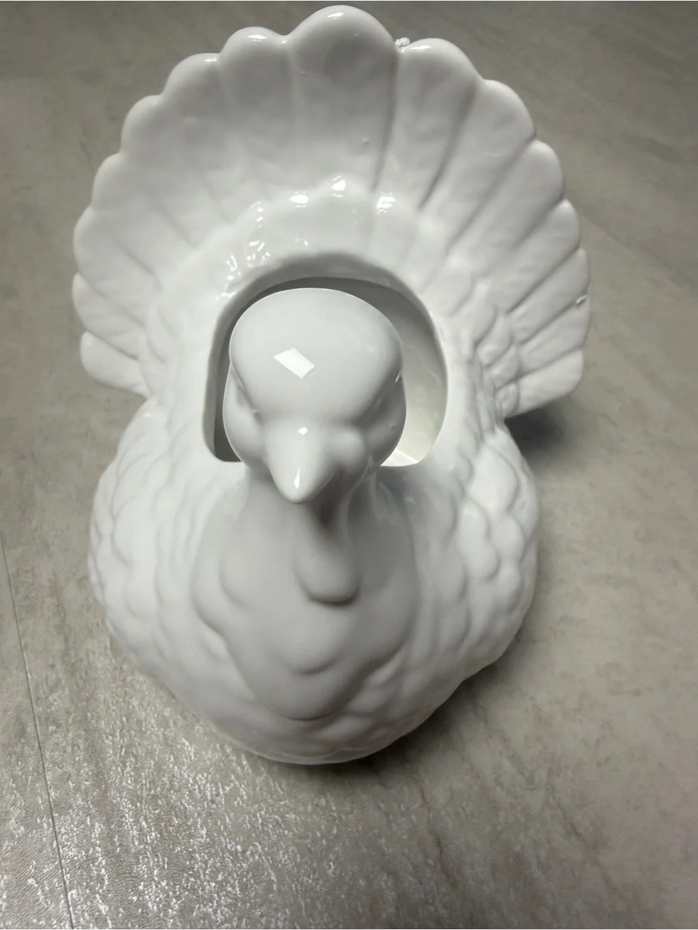 White Ceramic Turkey Serving Bowl - Decorative Table Accent